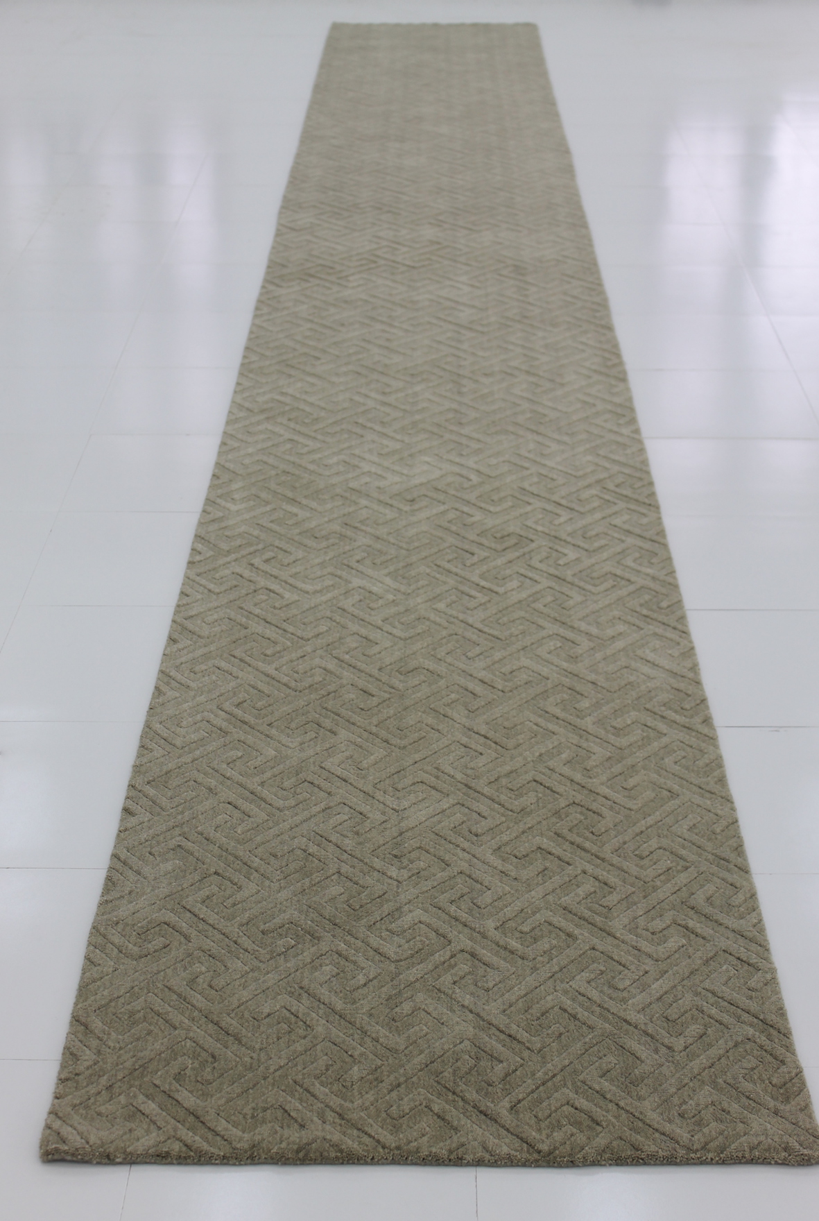 Carved hall runner rug
